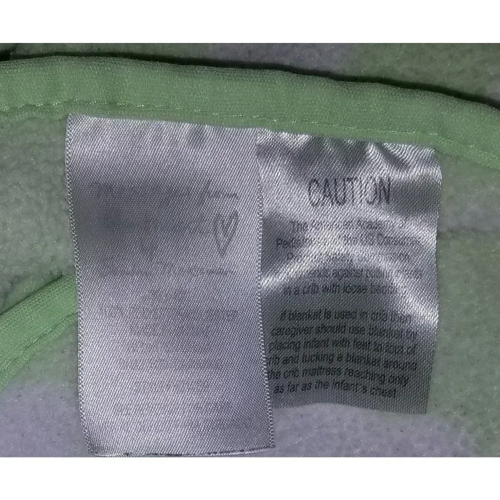 Message From Heart Green/White Clouds Baby Security Blanket Lovey 30